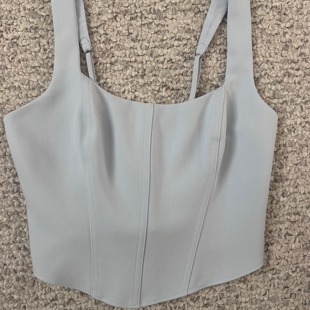 Abercrombie & Fitch Light Gray Corset Crop Camisole